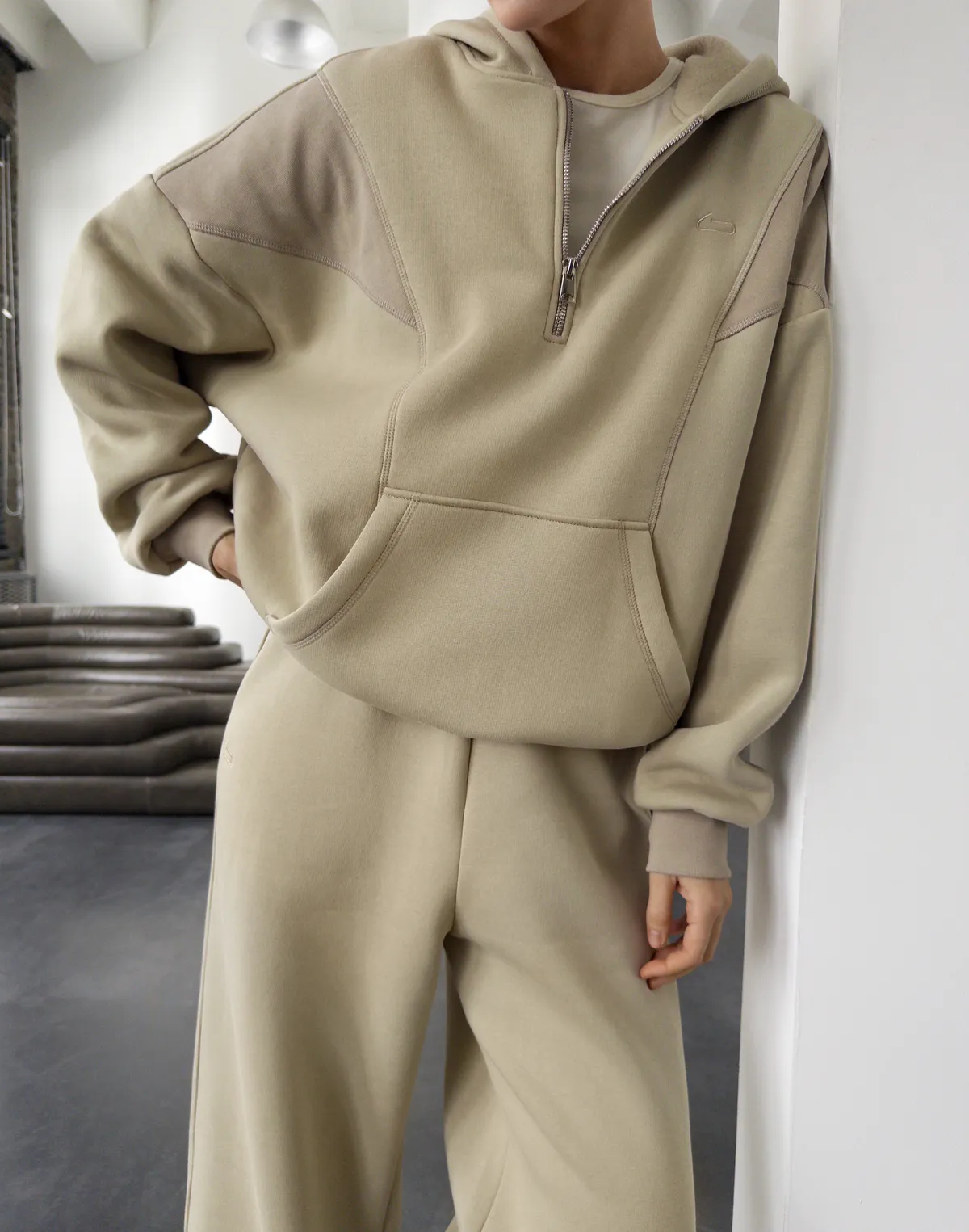 Худі з блискавкою до середини з начосом, світло-кавовий - Фото 5