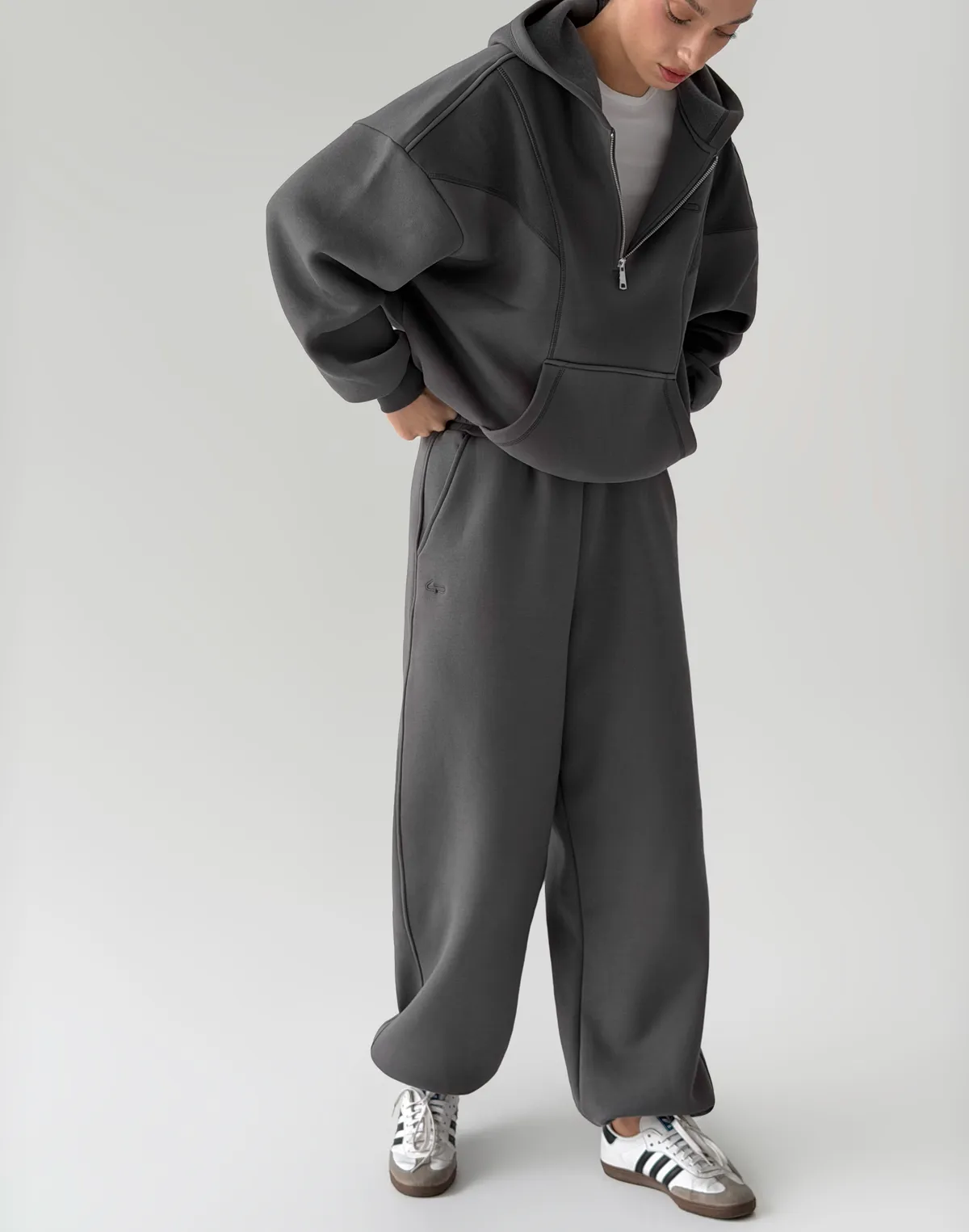 Джогери оверсайз з начосом, темно-сірі - Фото 4