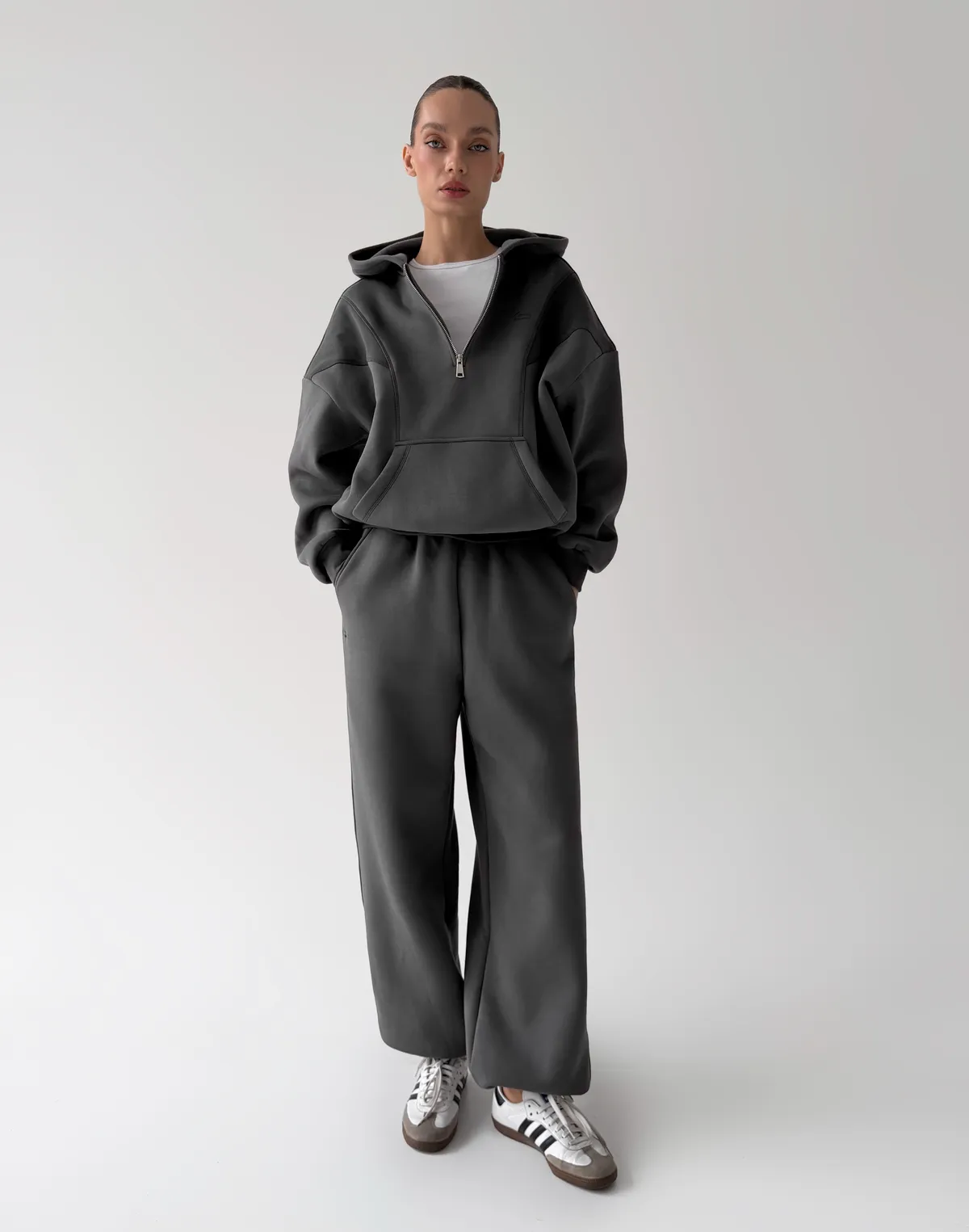 Джогери оверсайз з начосом, темно-сірі - Фото 3
