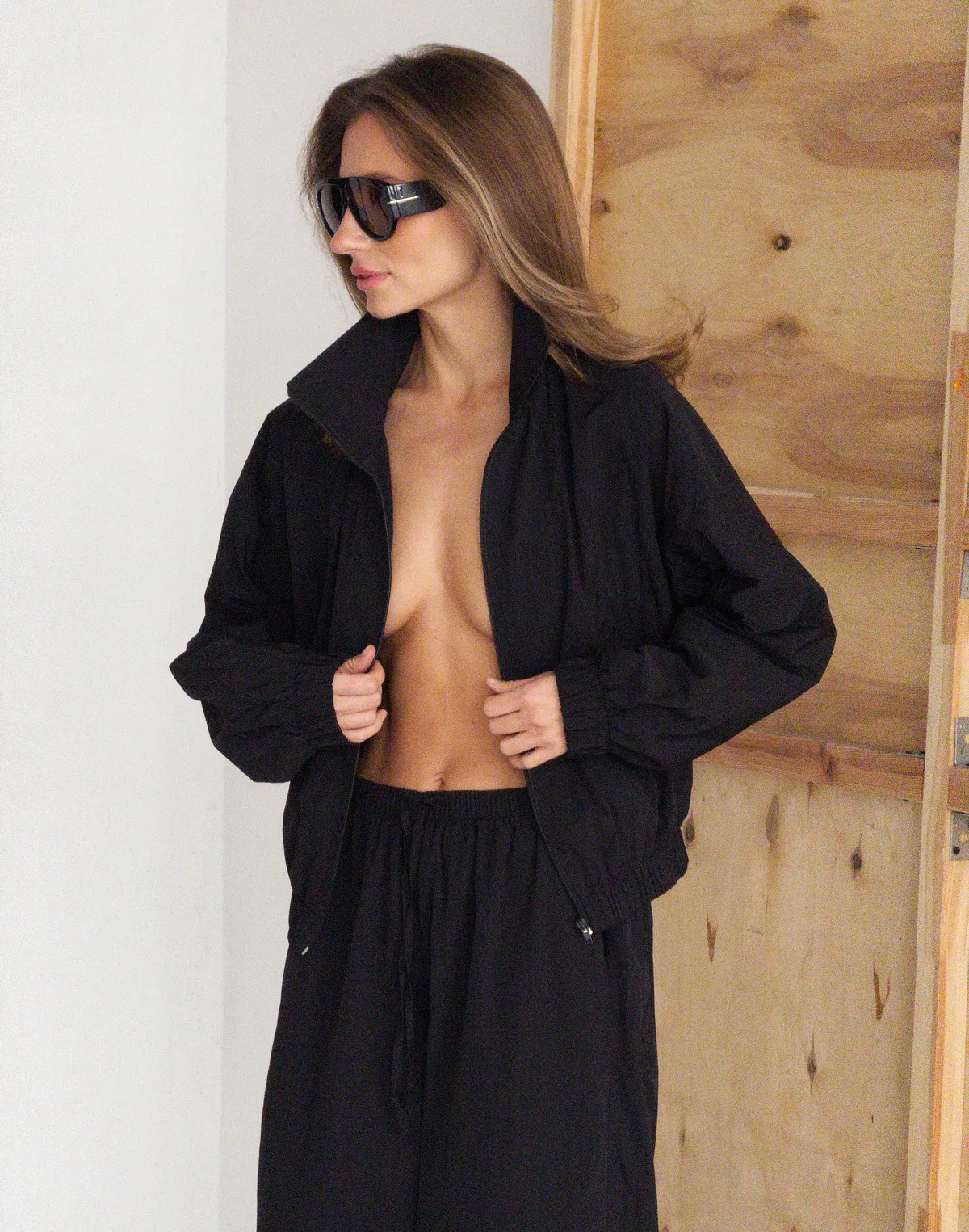 Зіпер з плащової тканини, чорний - Фото 5