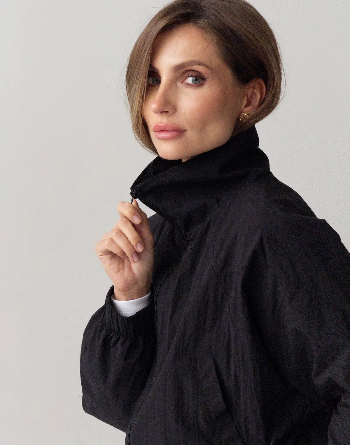 Зіпер з плащової тканини, чорний - Фото 4