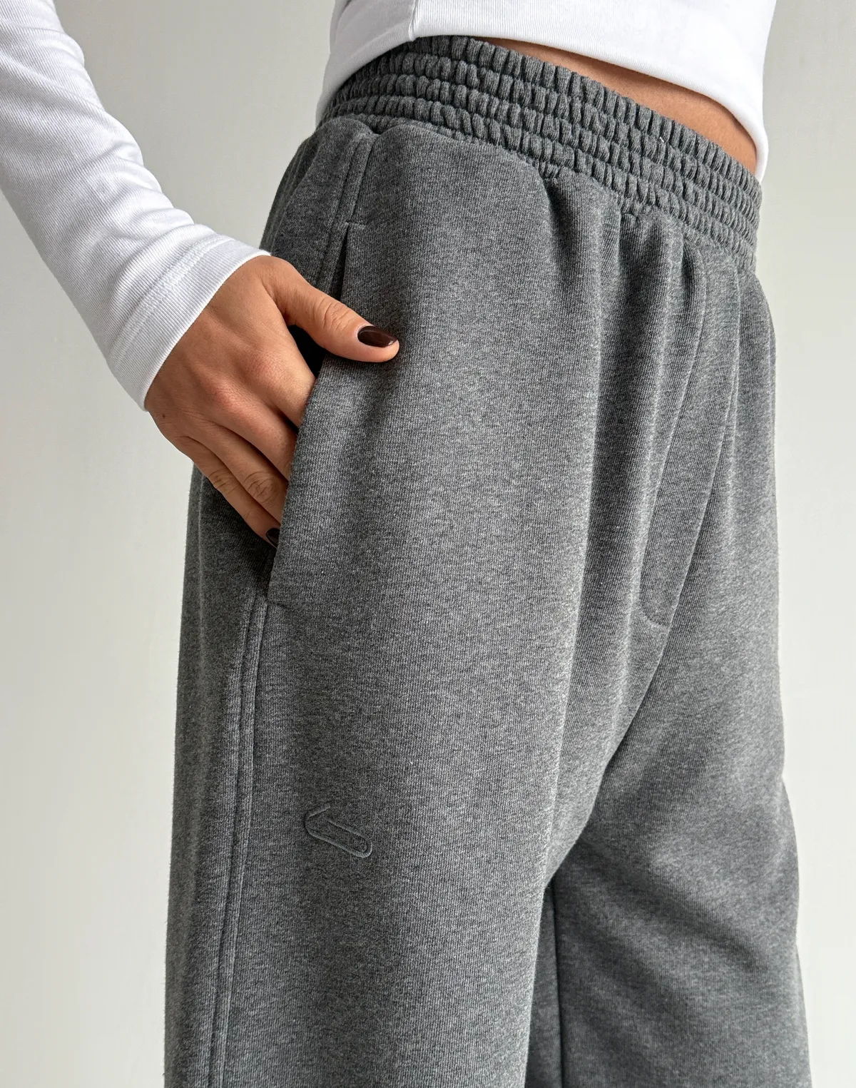 Штани спортивні прямі, темний меланж - Фото 6