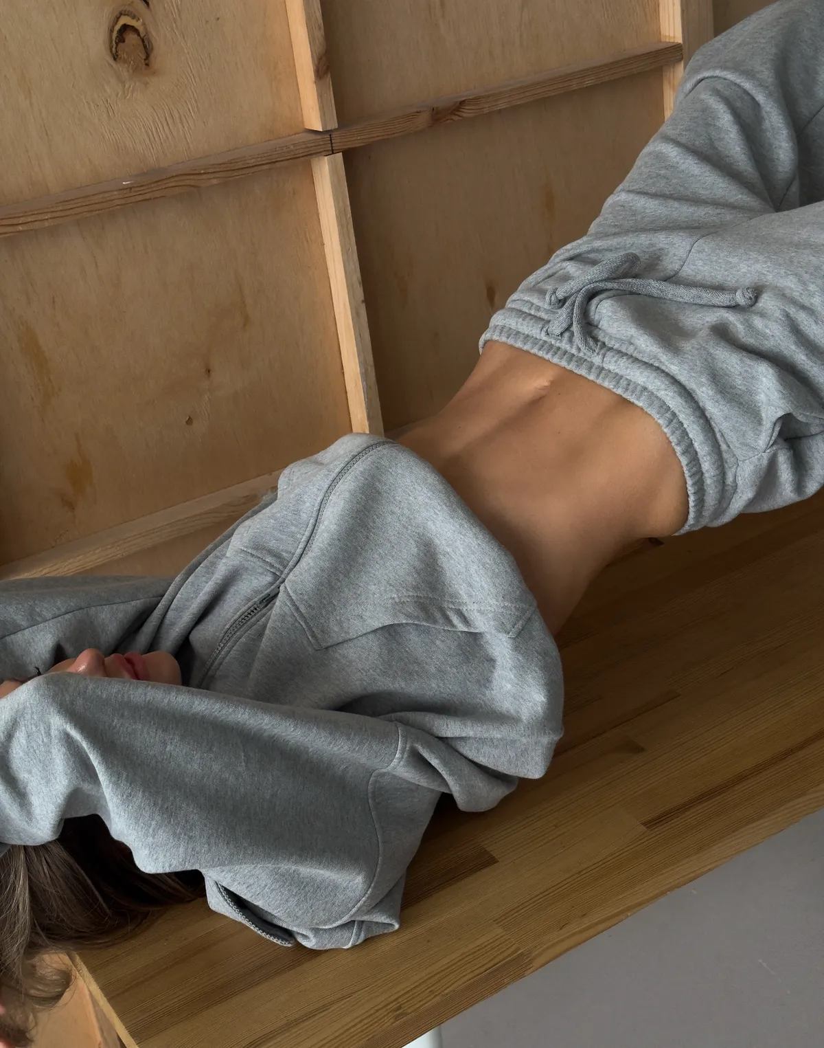 Зіпер жіночий оверсайз з кишенею, сірий меланж - Фото 6