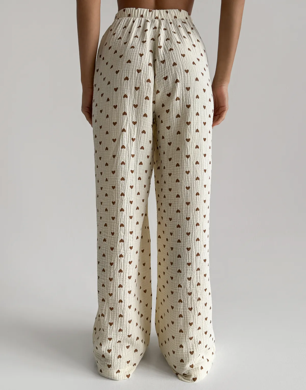 Штани піжамні, кремово-коричневі - Фото 2