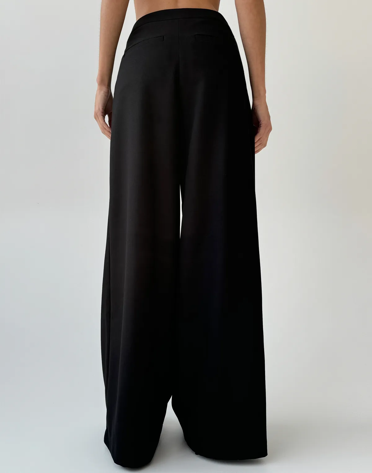 Штани оверсайз із защіпами та декоративними застібками, чорні - Фото 2