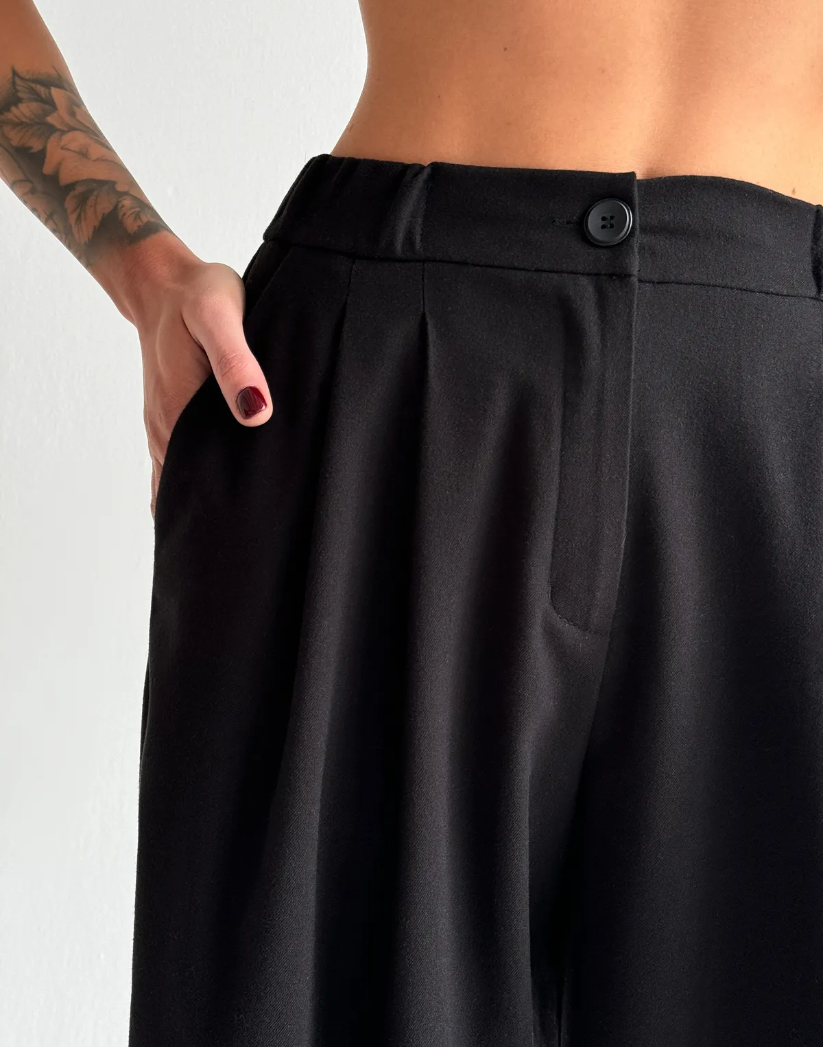 Штани базові у спортивному стилі, чорні - Фото 6