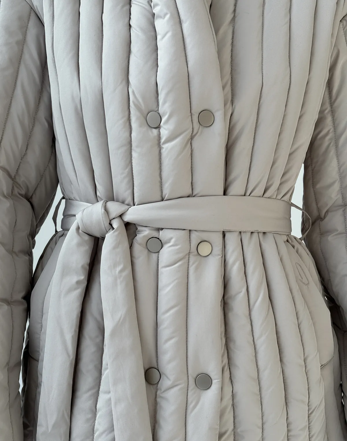 Куртка двухстороння весняна стьогана, бежева - Фото 5