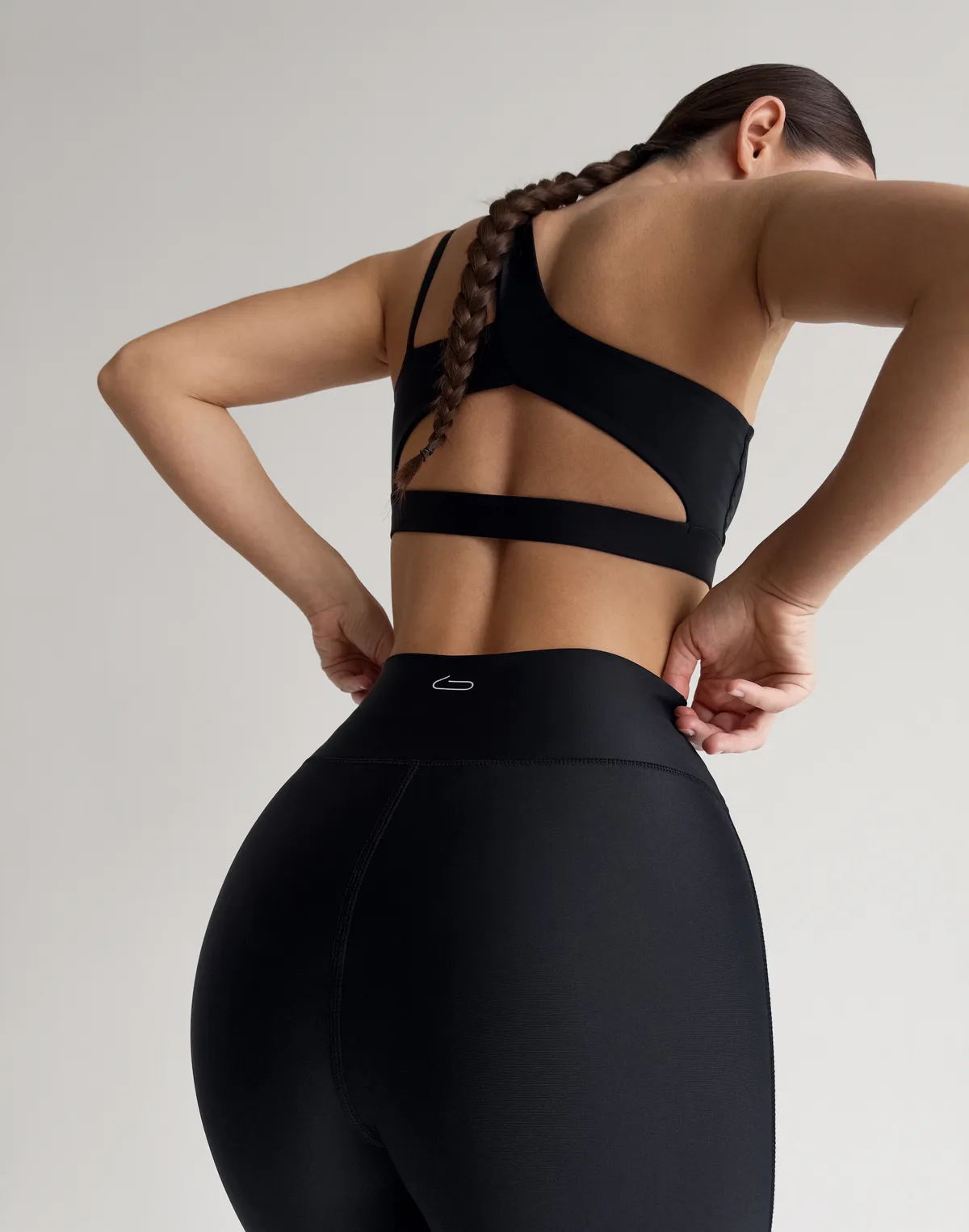 Лосини з високою посадкою спортивні з високоякісного матеріалу, чорні - Фото 7