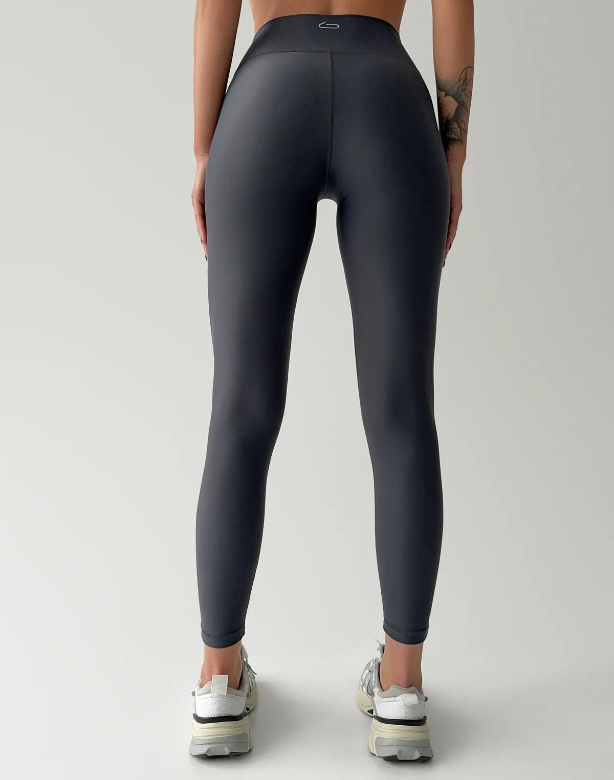 Лосини з високою посадкою спортивні з високоякісного матеріалу, графіт - Фото 2