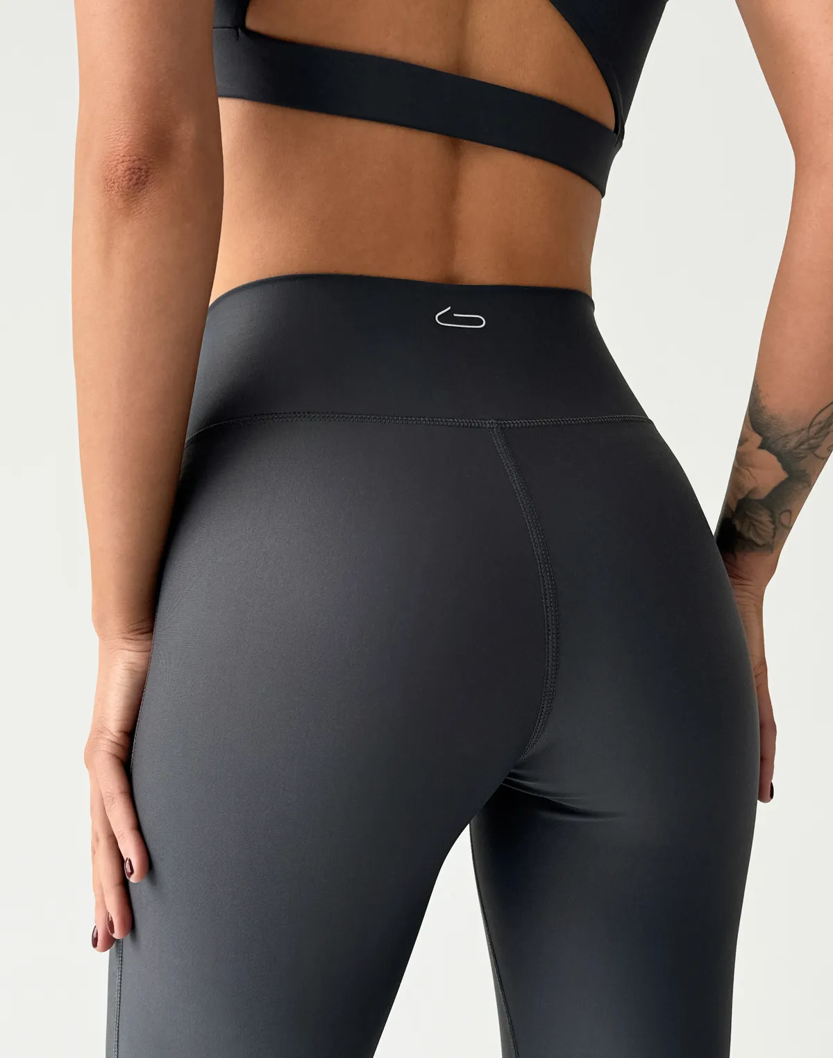 Лосини з високою посадкою спортивні з високоякісного матеріалу, графіт - Фото 7