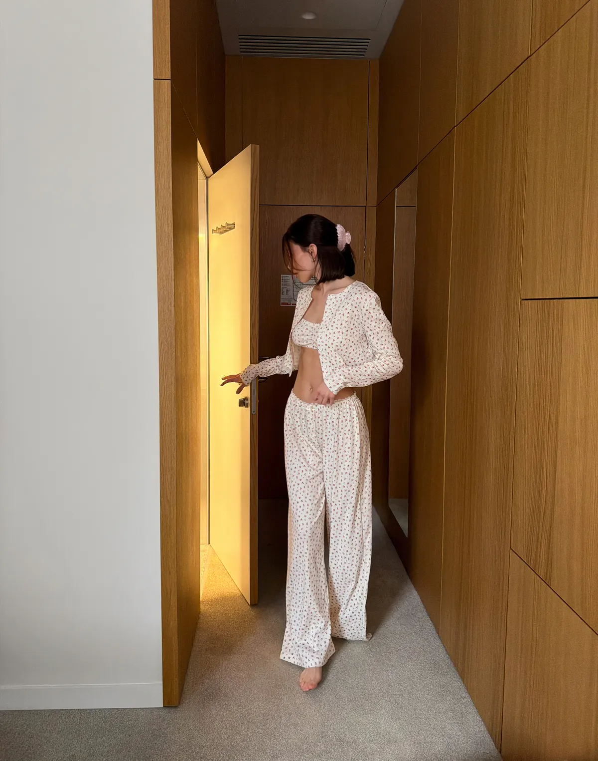 Піжамні штани для дому, молочні у квіточку - Фото 4