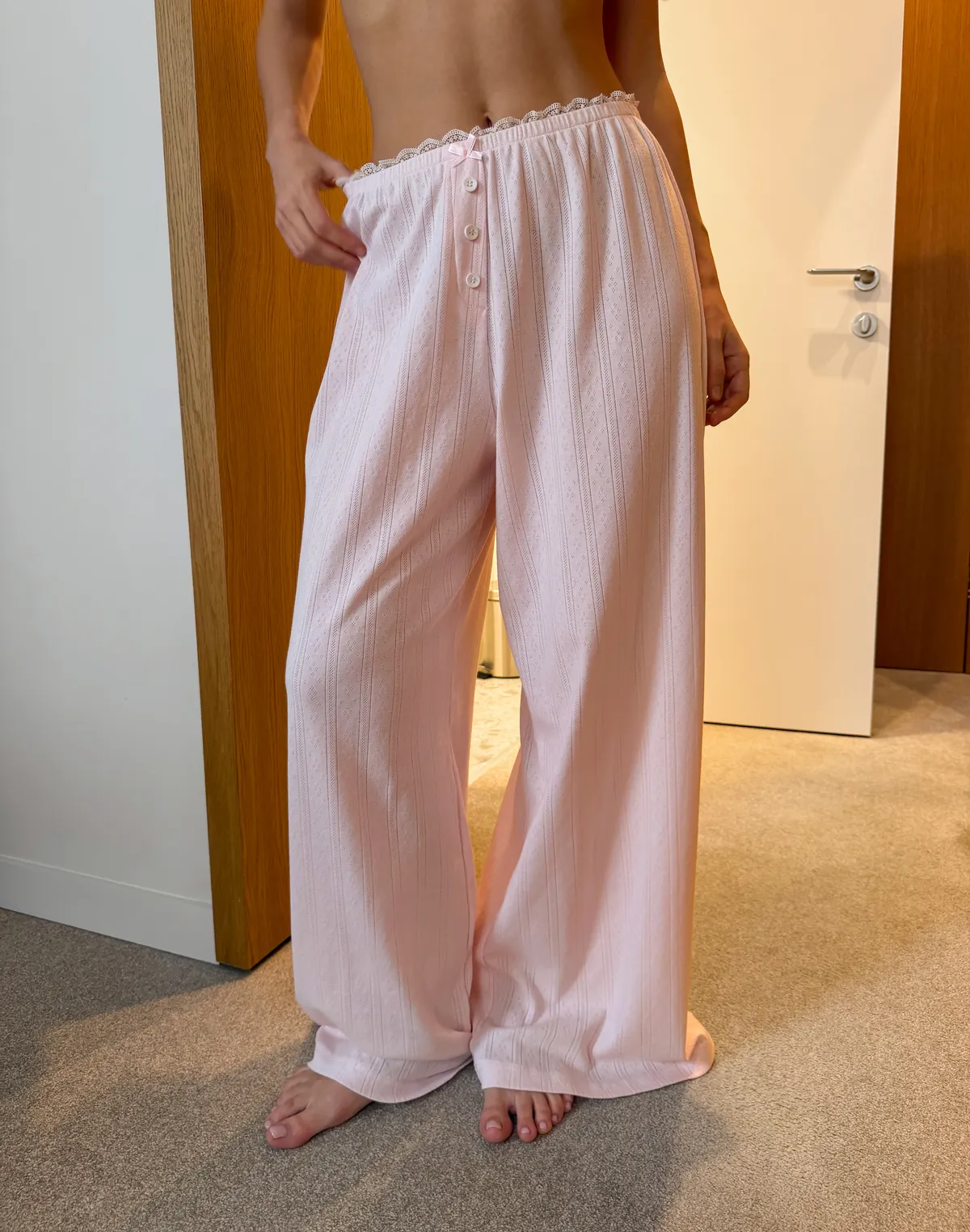 Піжамні штани для дому, пастельно-рожеві - Фото 1