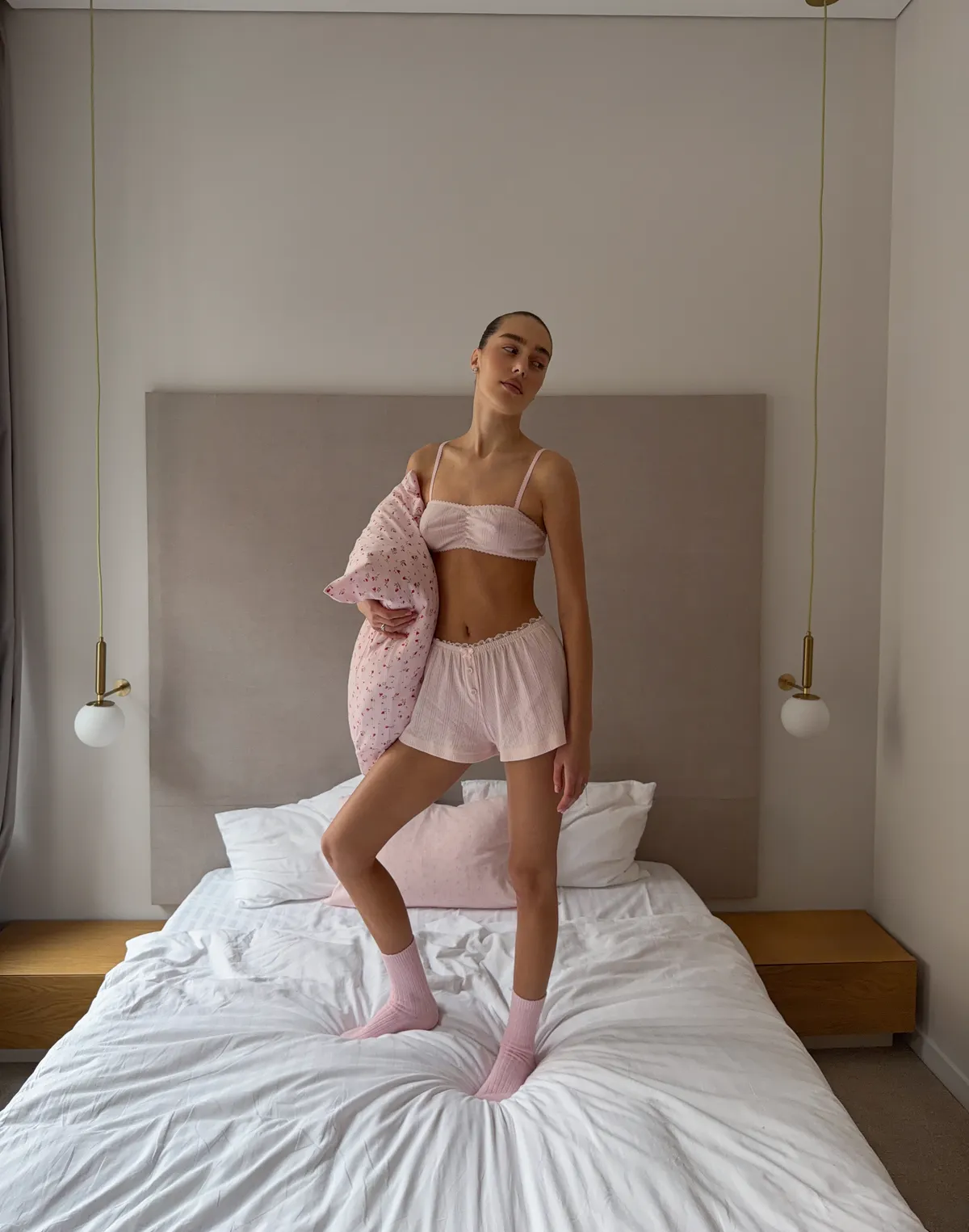 Піжамні шорти для дому, пастельно-рожеві - Фото 8