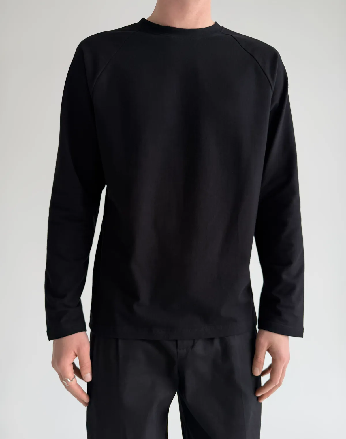 Лонгслів чоловічий зимовий, чорний - Фото 1