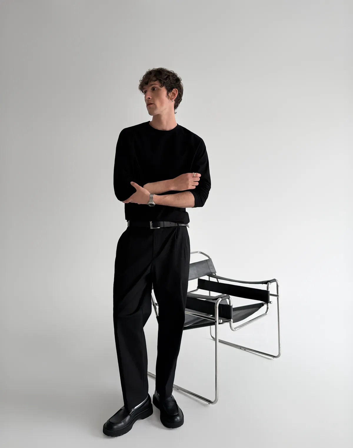 Лонгслів чоловічий зимовий, чорний - Фото 4