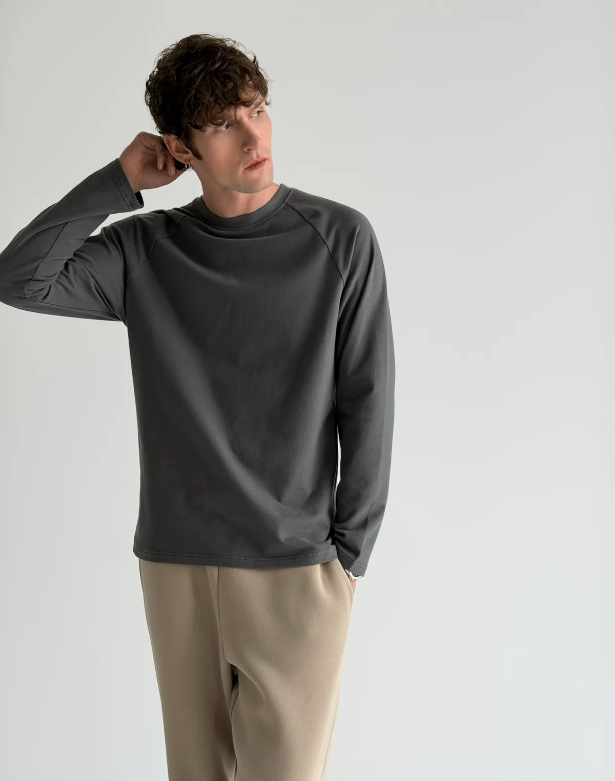 Лонгслів чоловічий зимовий, графітовий - Фото 5