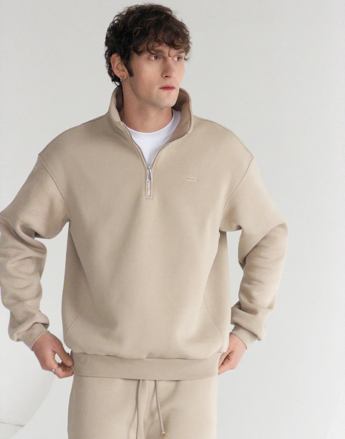 Світшот чоловічий на блискавці до середини, лате - Фото 8