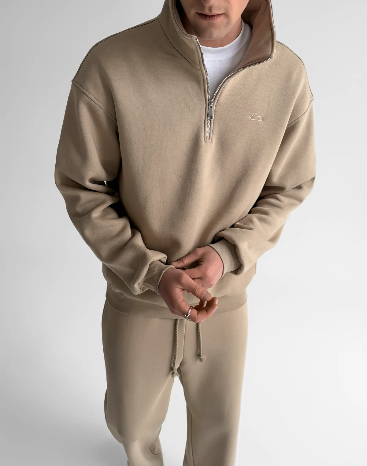 Світшот чоловічий на блискавці до середини, лате - Фото 6