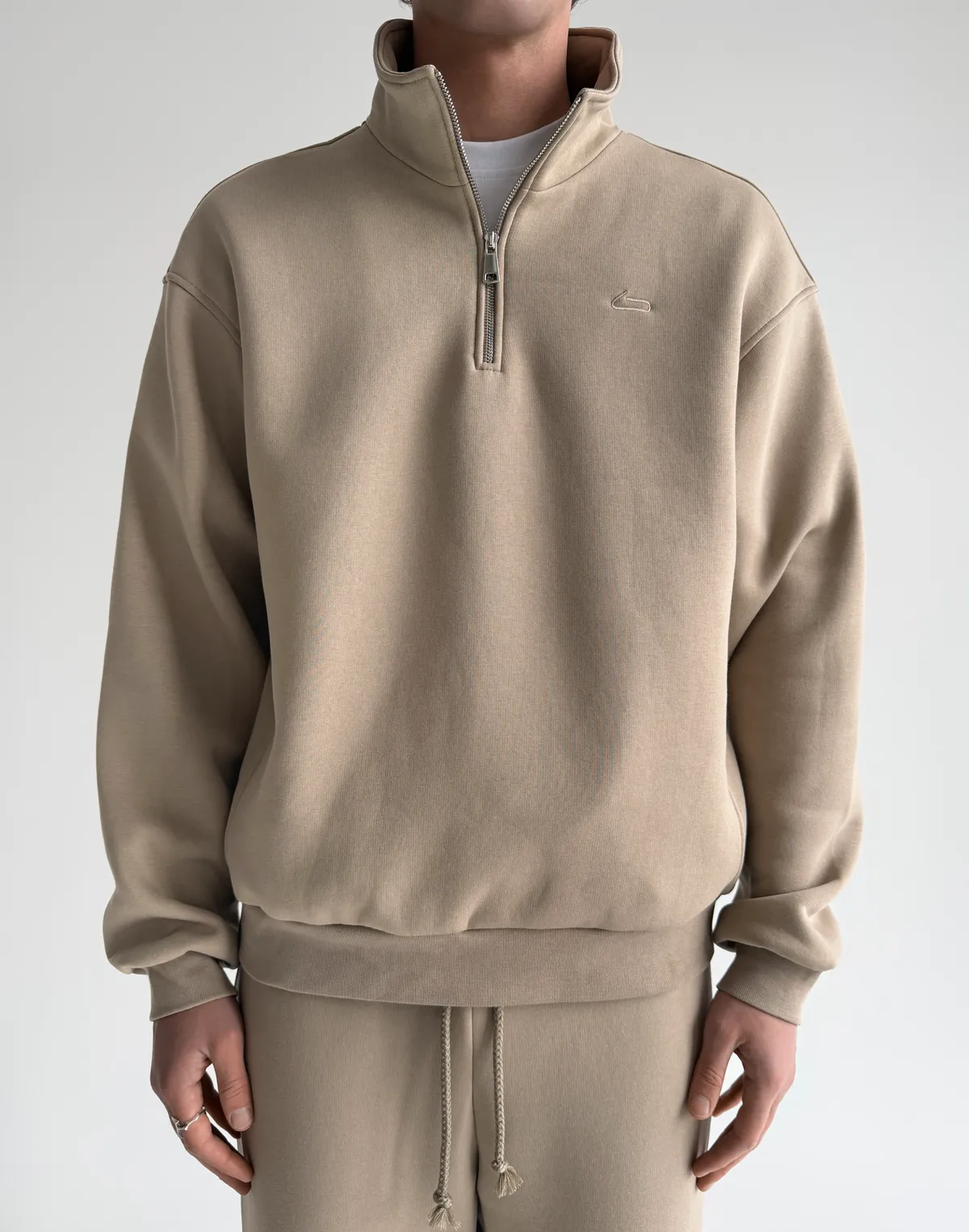 Світшот чоловічий на блискавці до середини, лате - Фото 1