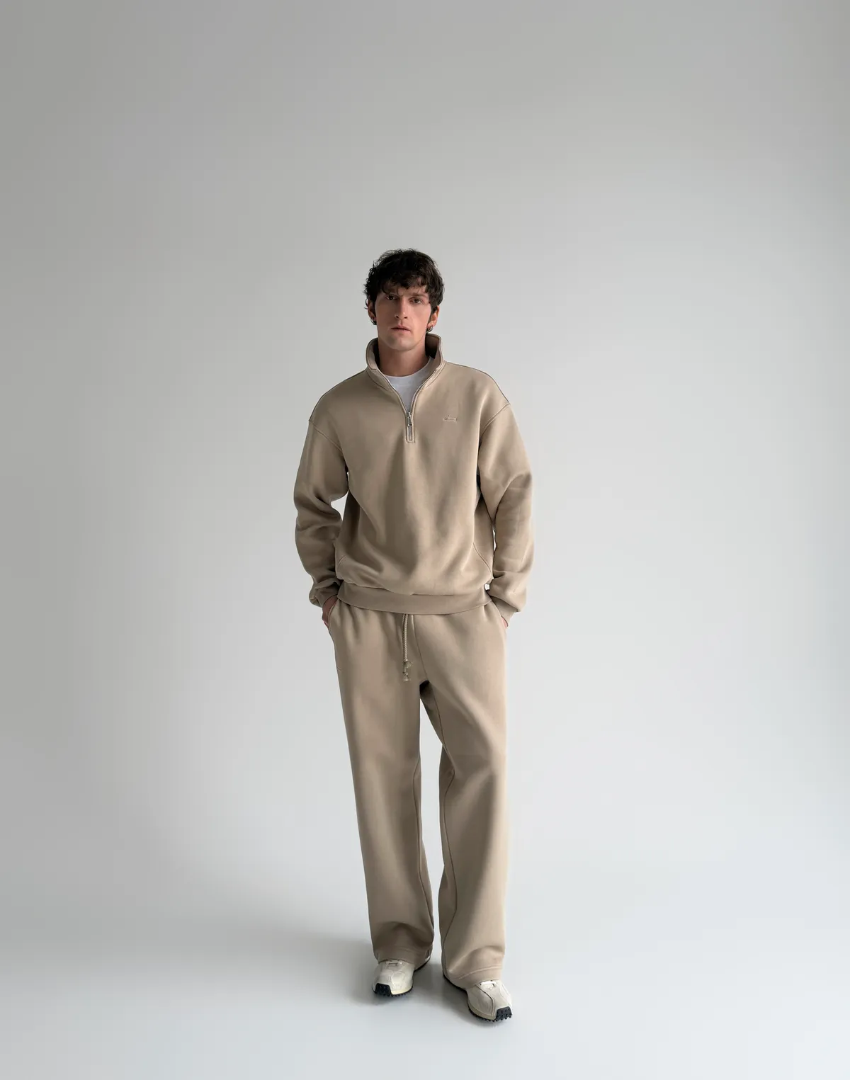 Світшот чоловічий на блискавці до середини, лате - Фото 3