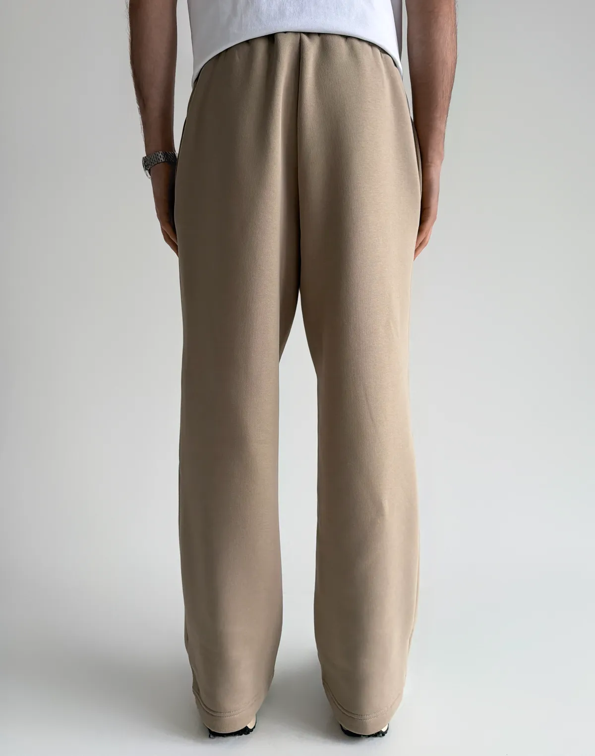 Штани спортивні чоловічі базові зі шнурком, лате - Фото 2