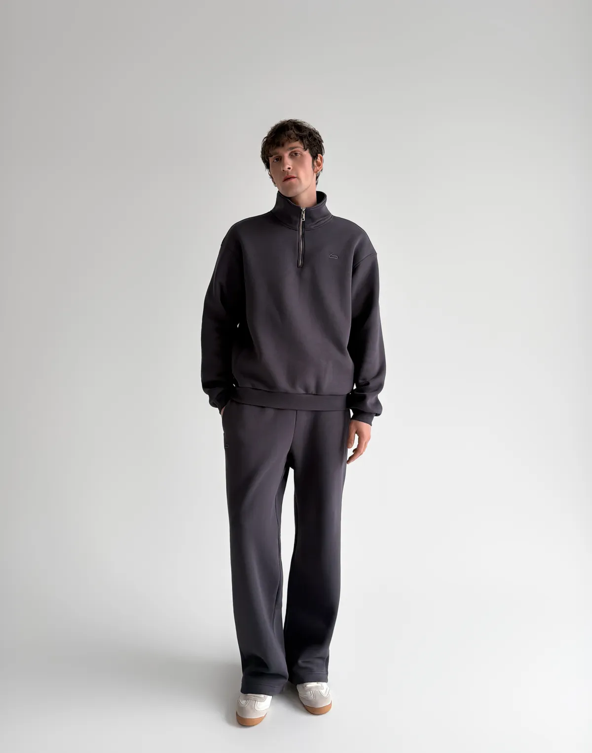 Штани спортивні чоловічі базові зі шнурком, антрацит - Фото 6