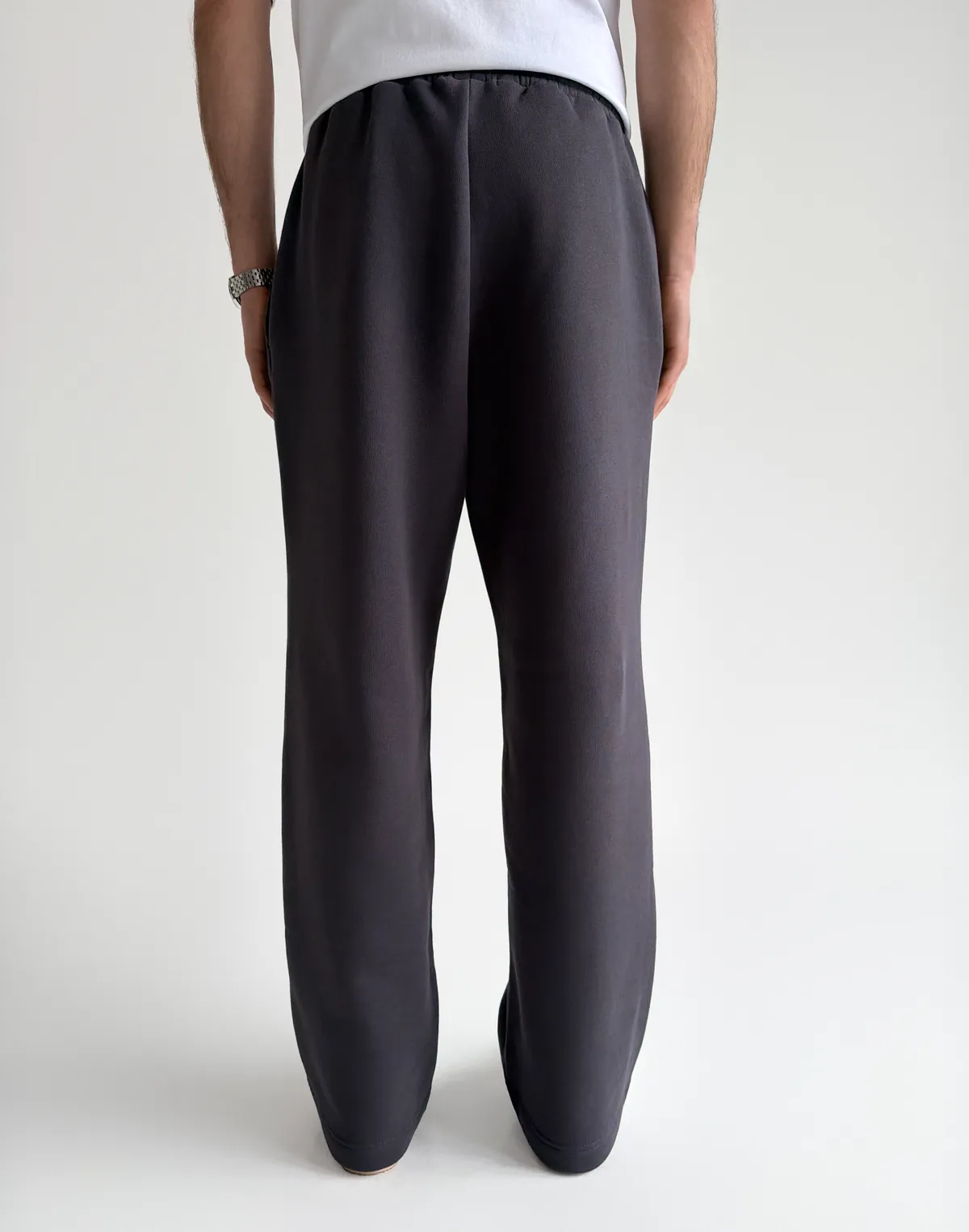 Штани спортивні чоловічі базові зі шнурком, антрацит - Фото 2