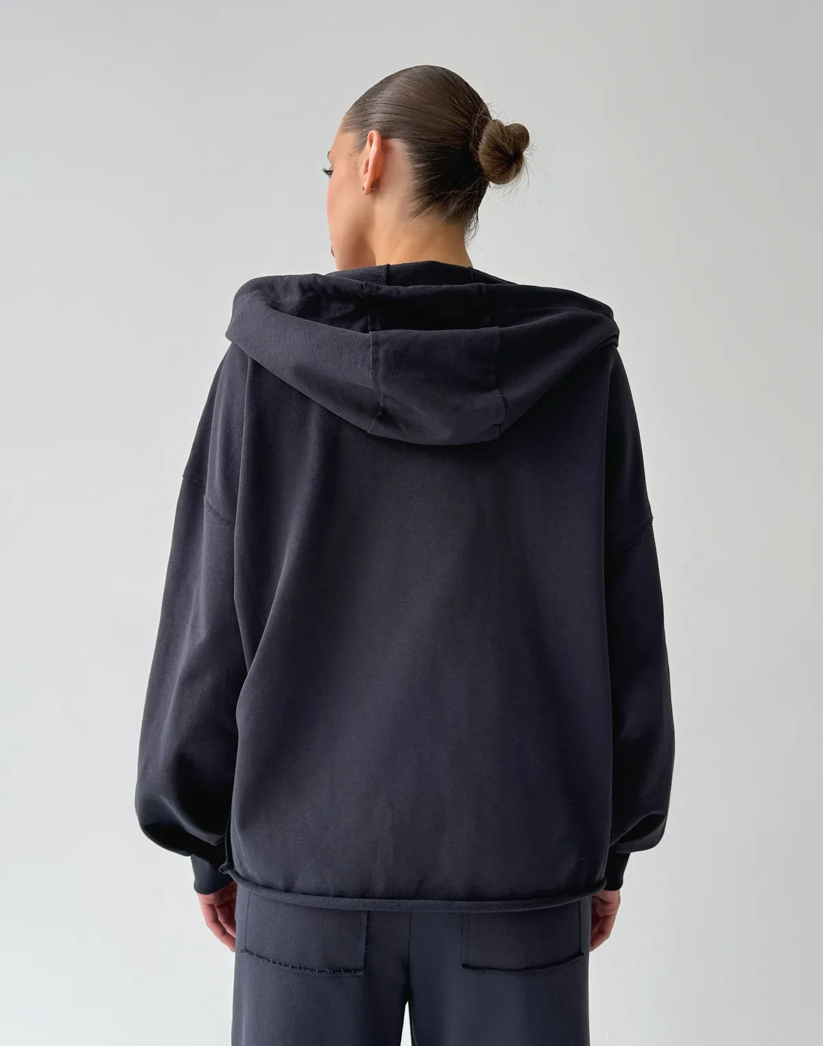 Зіпер оверсайз з декоративними швами, графіт - Фото 2