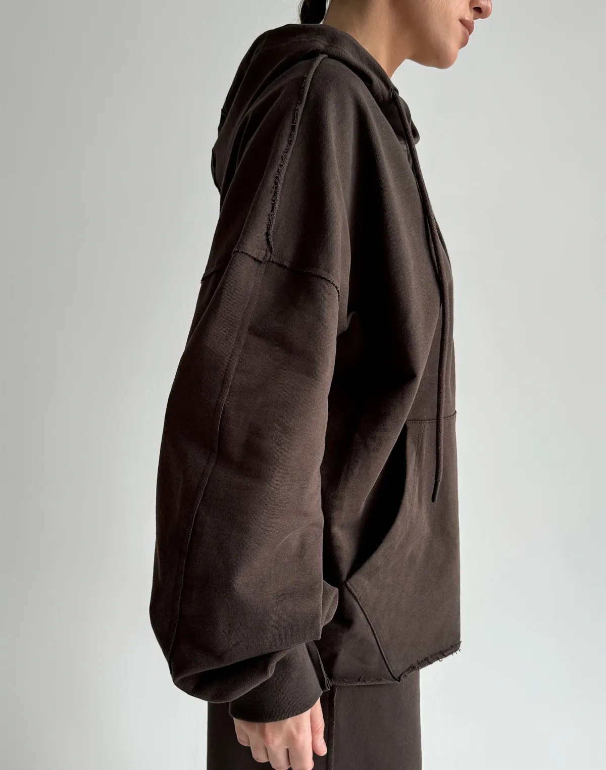 Зіпер оверсайз з декоративними швами, шоколад - Фото 6