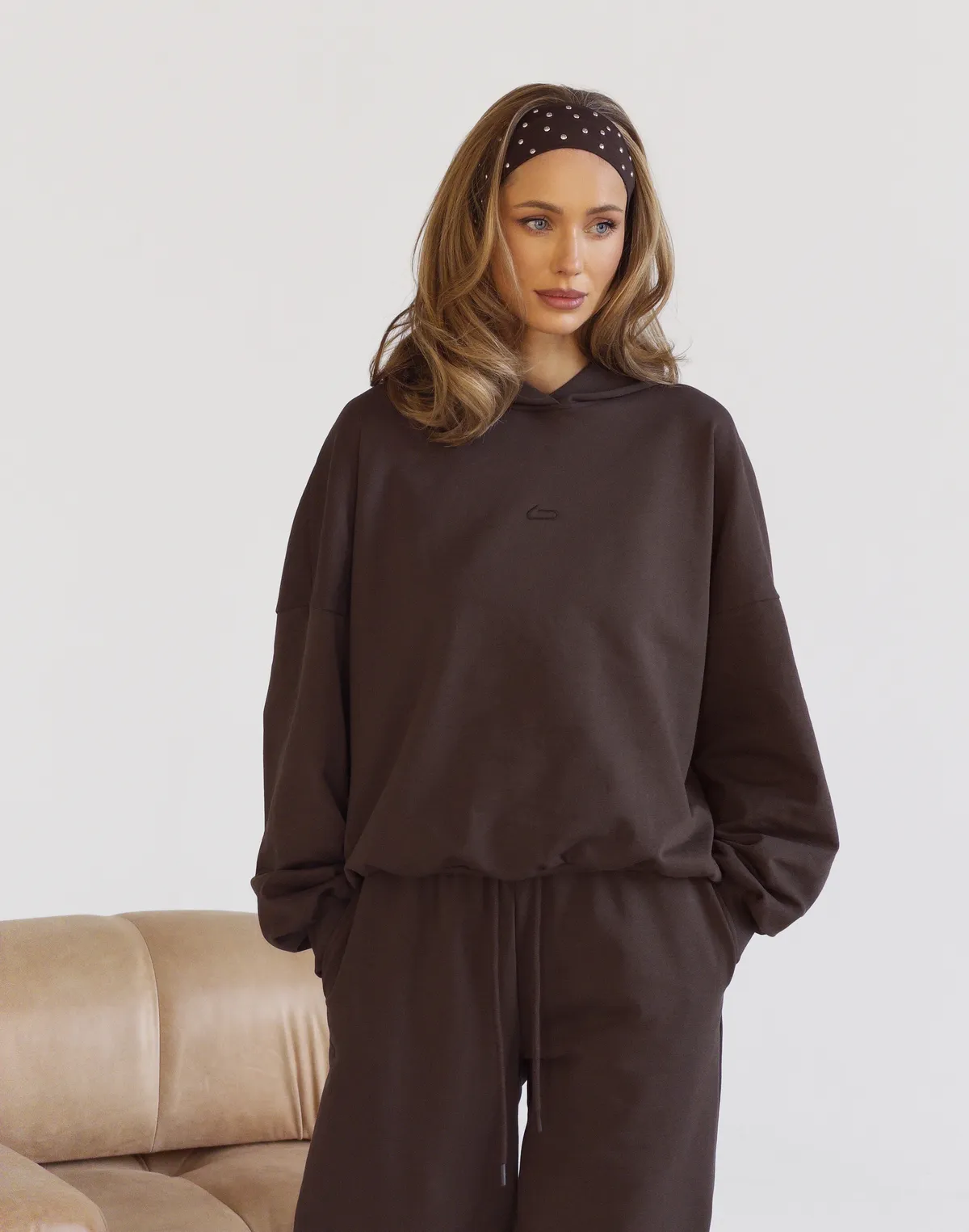 Худі весняний стандартний вкорочений, шоколад - Фото 4