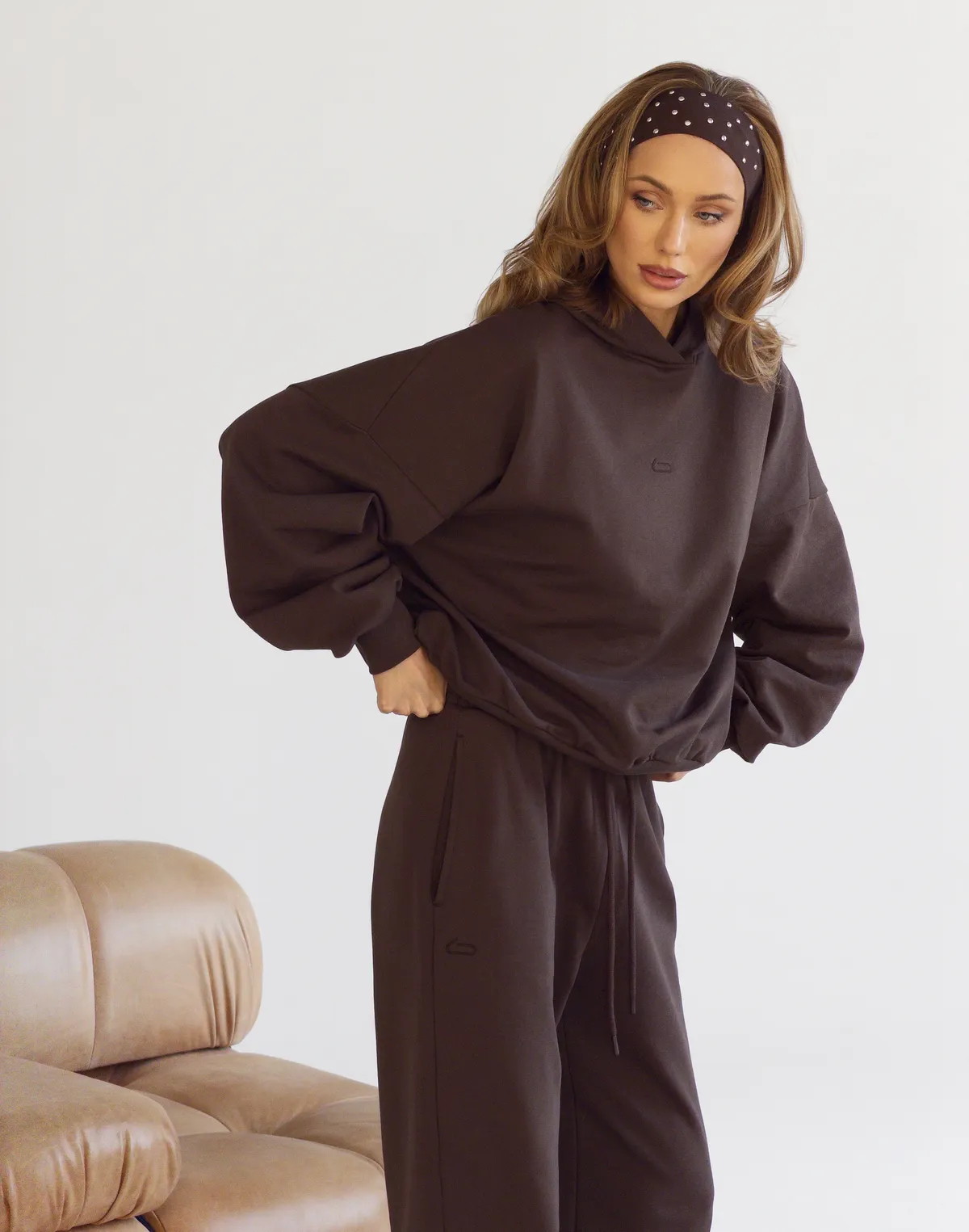 Худі весняний стандартний вкорочений, шоколад - Фото 3