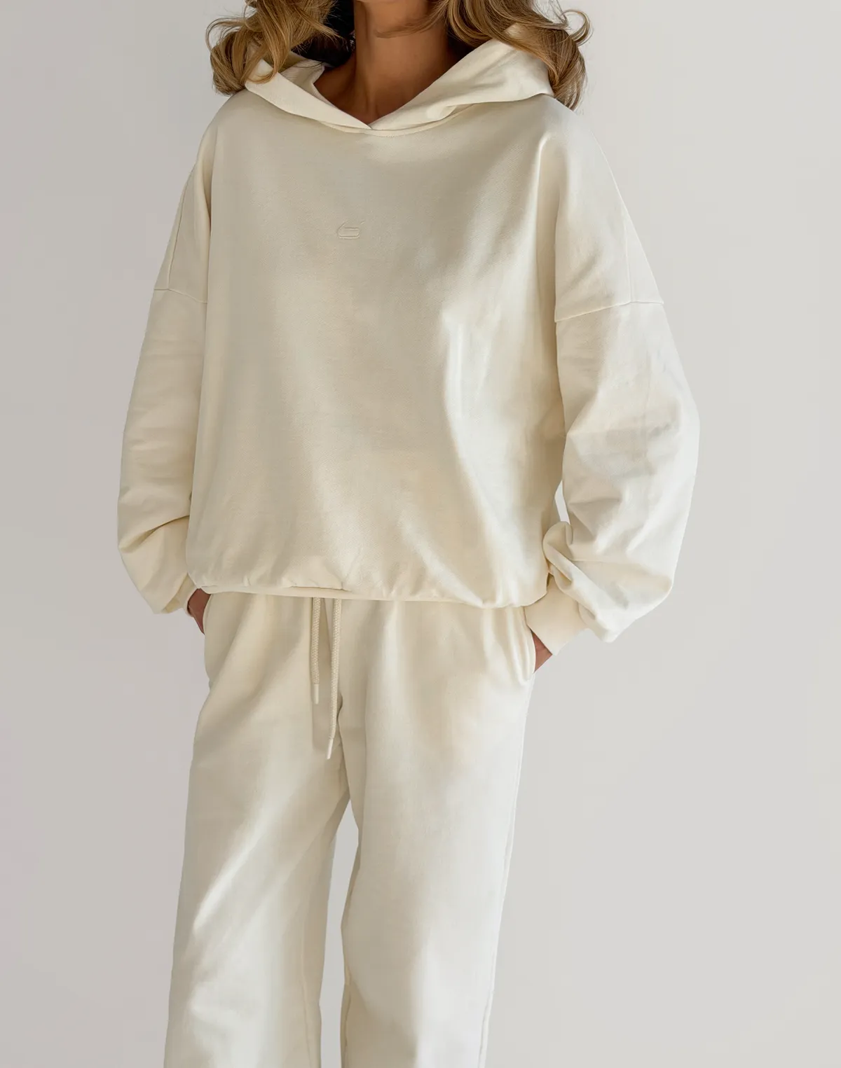 Худі весняний стандартний вкорочений, екрю - Фото 8