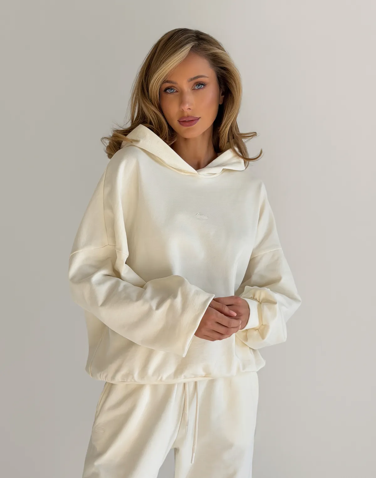 Худі весняний стандартний вкорочений, екрю - Фото 7