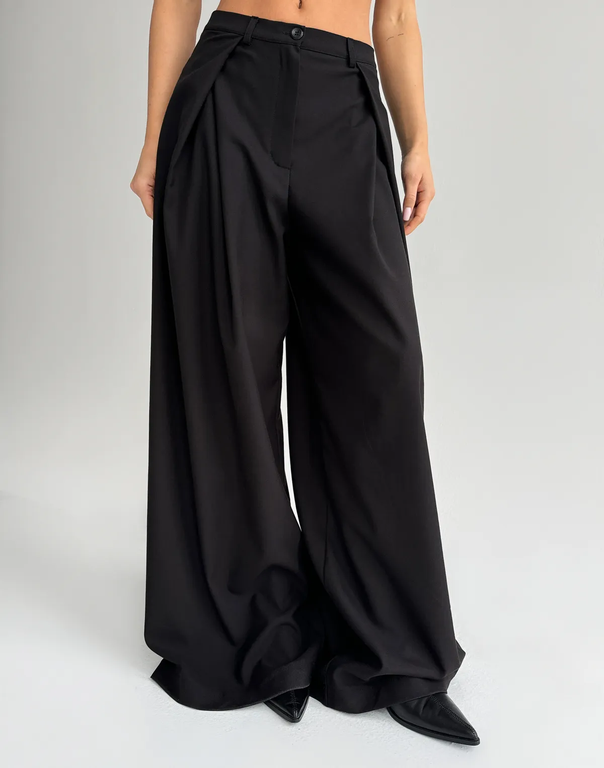 Штани оверсайз у стилі baggi, чорні - Фото 1