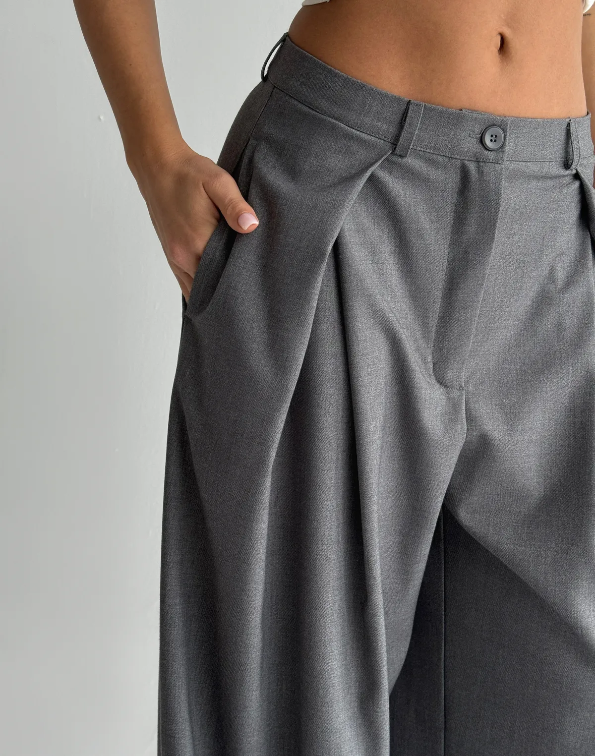 Штани оверсайз у стилі baggi, сталеві - Фото 5