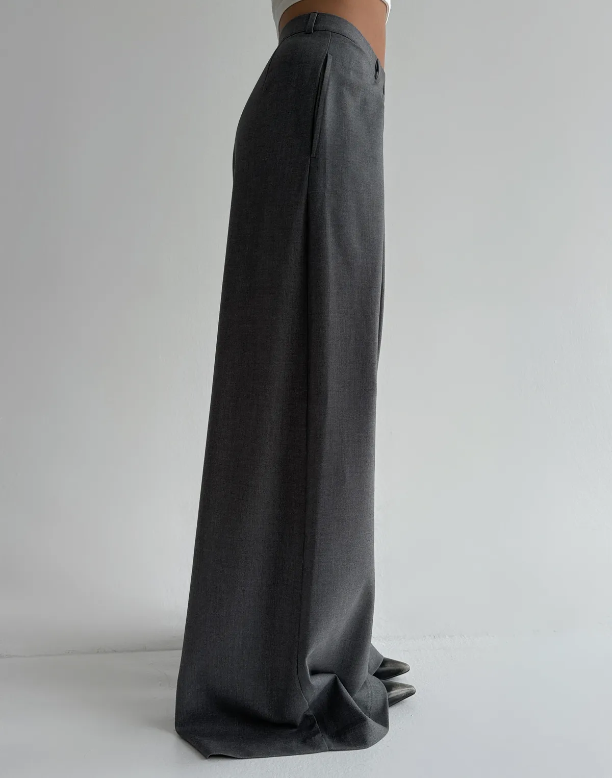 Штани оверсайз у стилі baggi, сталеві - Фото 8