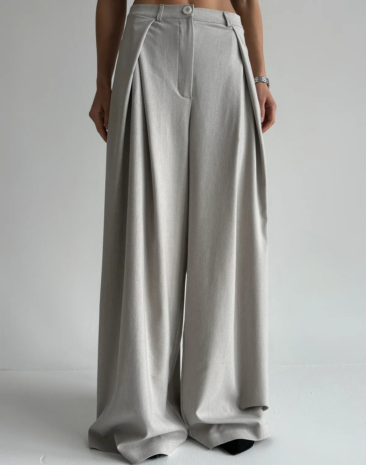 Штани оверсайз у стилі baggi, сірі - Фото 1