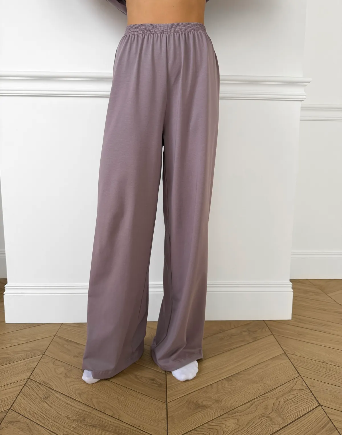 Піжамні штани з ніжної бавовняної тканини, фіолетові - Фото 1
