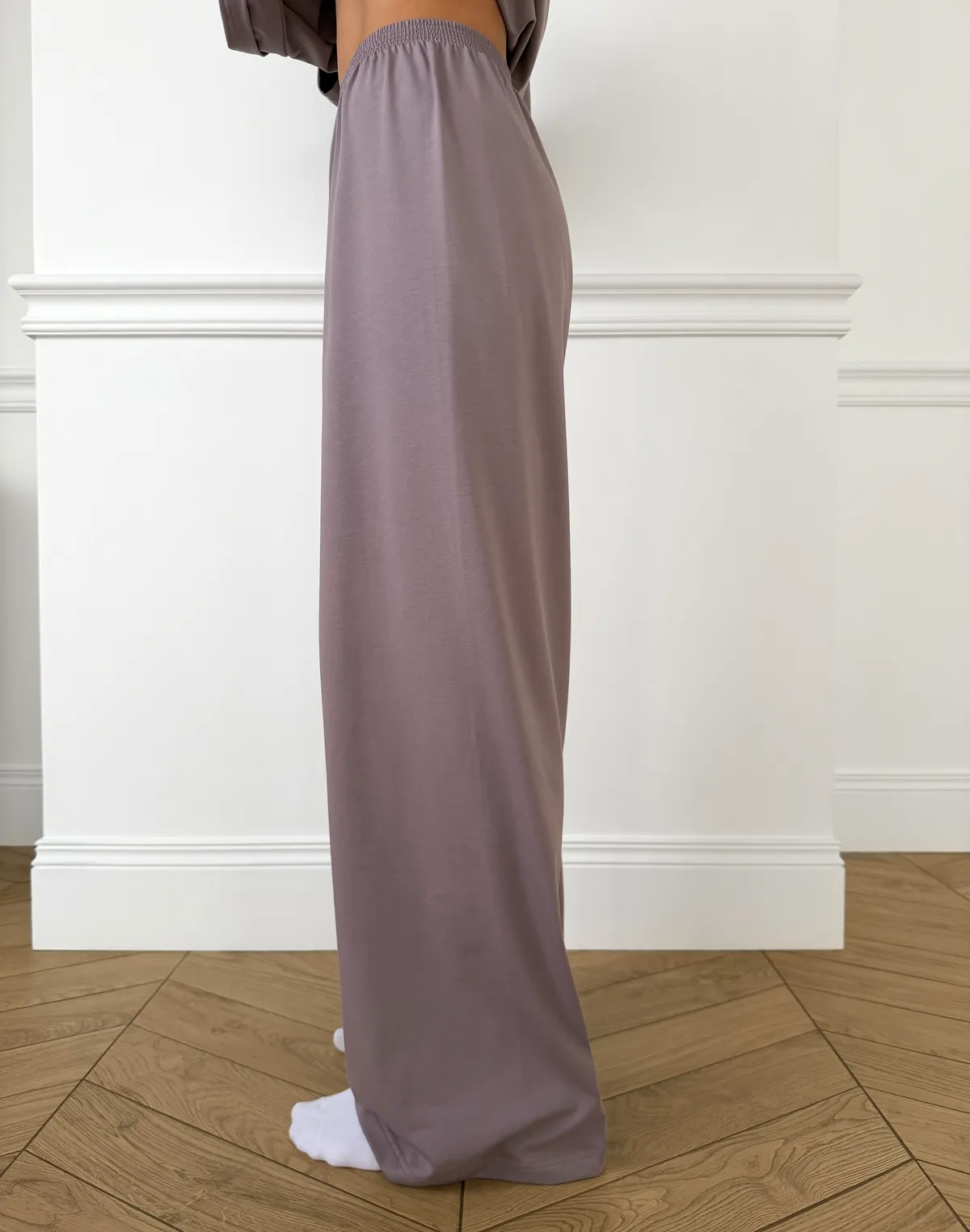 Піжамні штани з ніжної бавовняної тканини, фіолетові - Фото 8