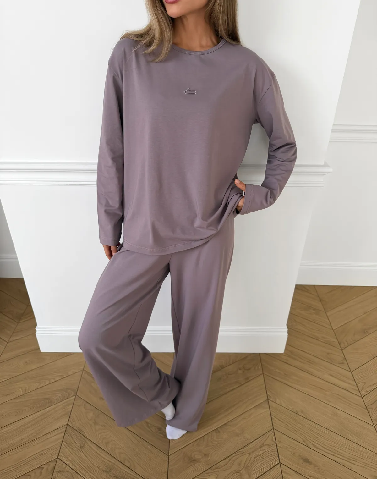 Піжамні штани з ніжної бавовняної тканини, фіолетові - Фото 7