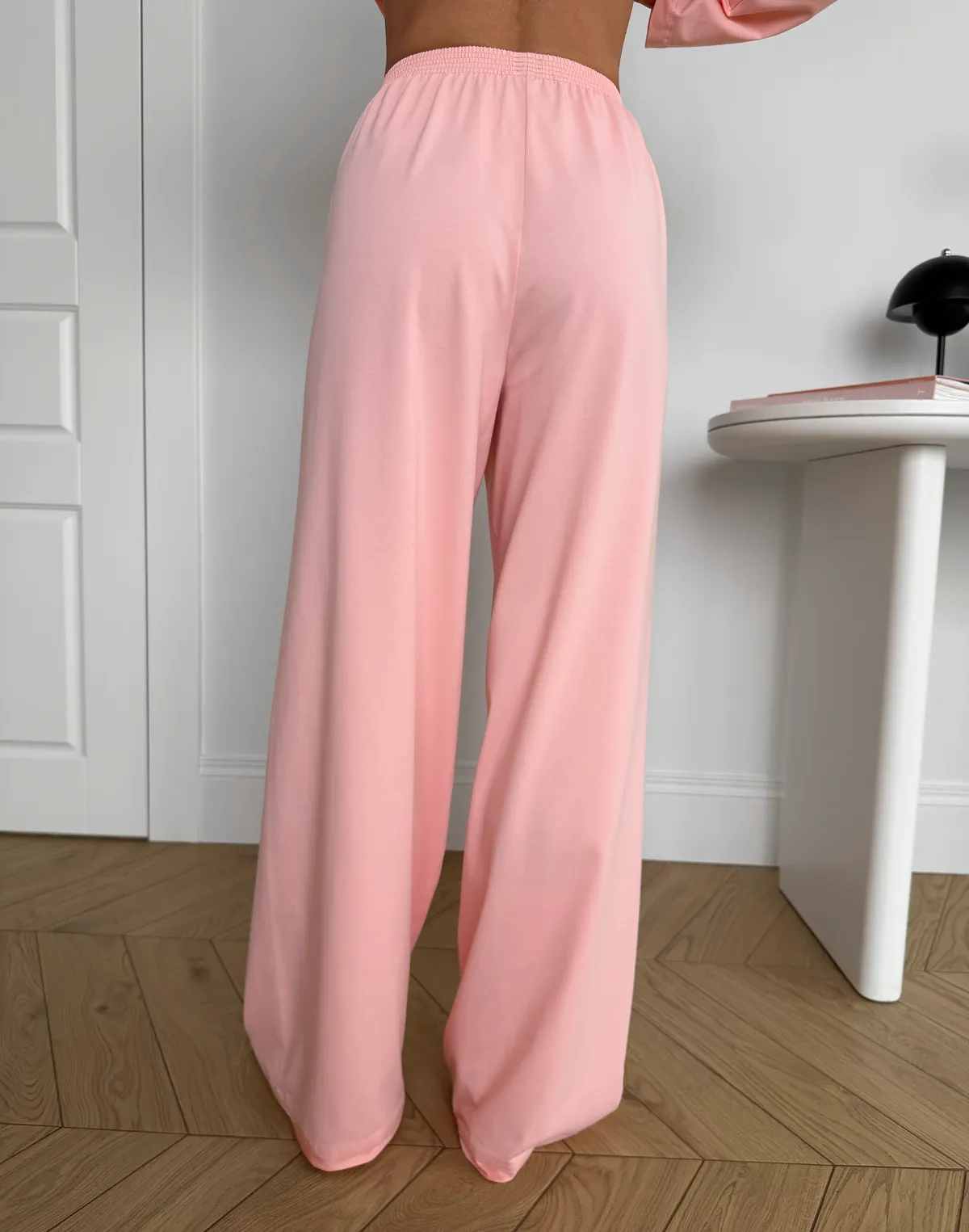 Піжамні штани з ніжної бавовняної тканини, персикові - Фото 2