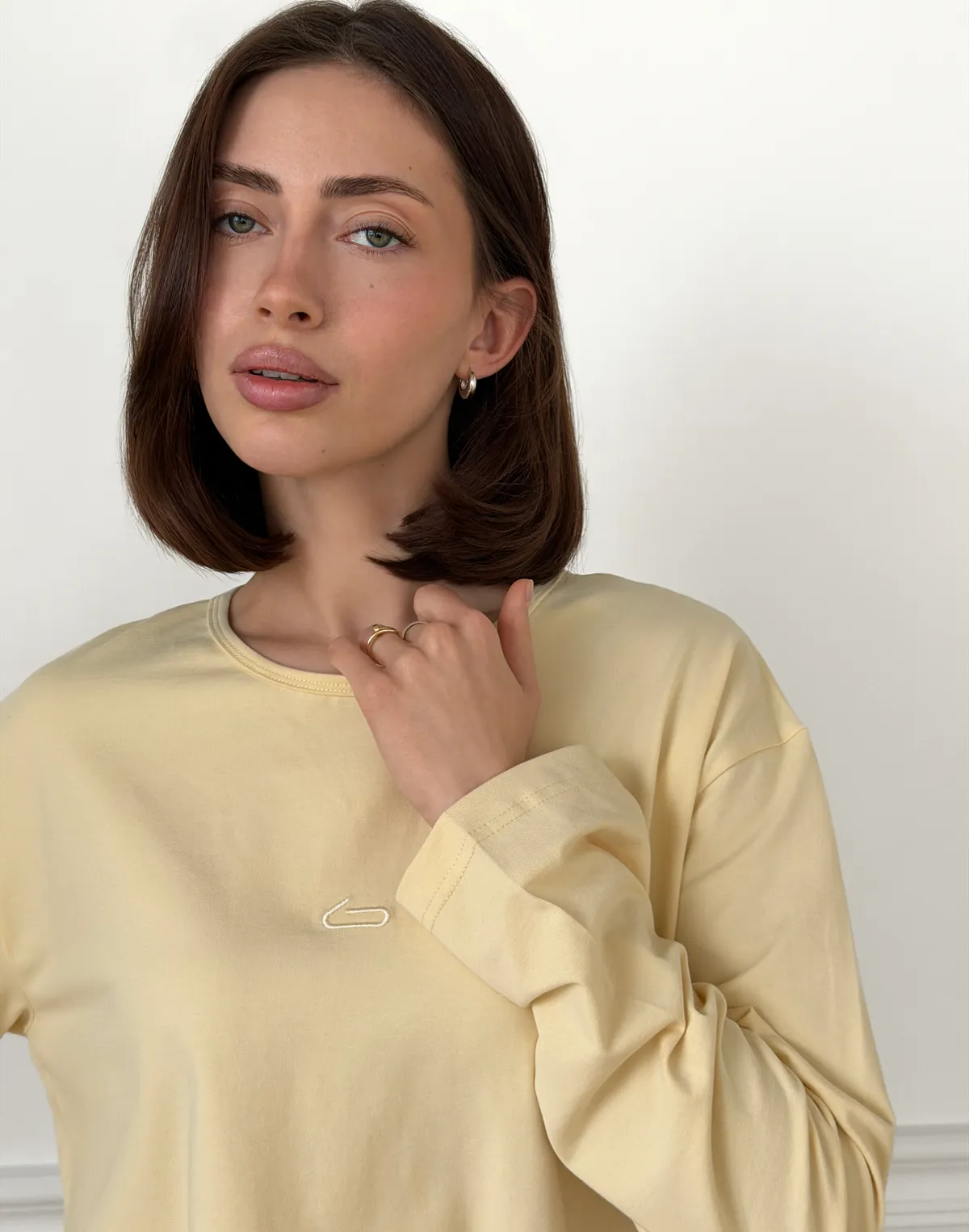 Піжамний лонгслів з ніжної бавовняної тканини, вершковий - Фото 7