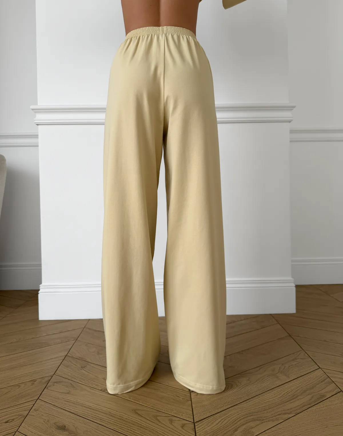 Піжамні штани з ніжної бавовняної тканини, пісочні - Фото 2