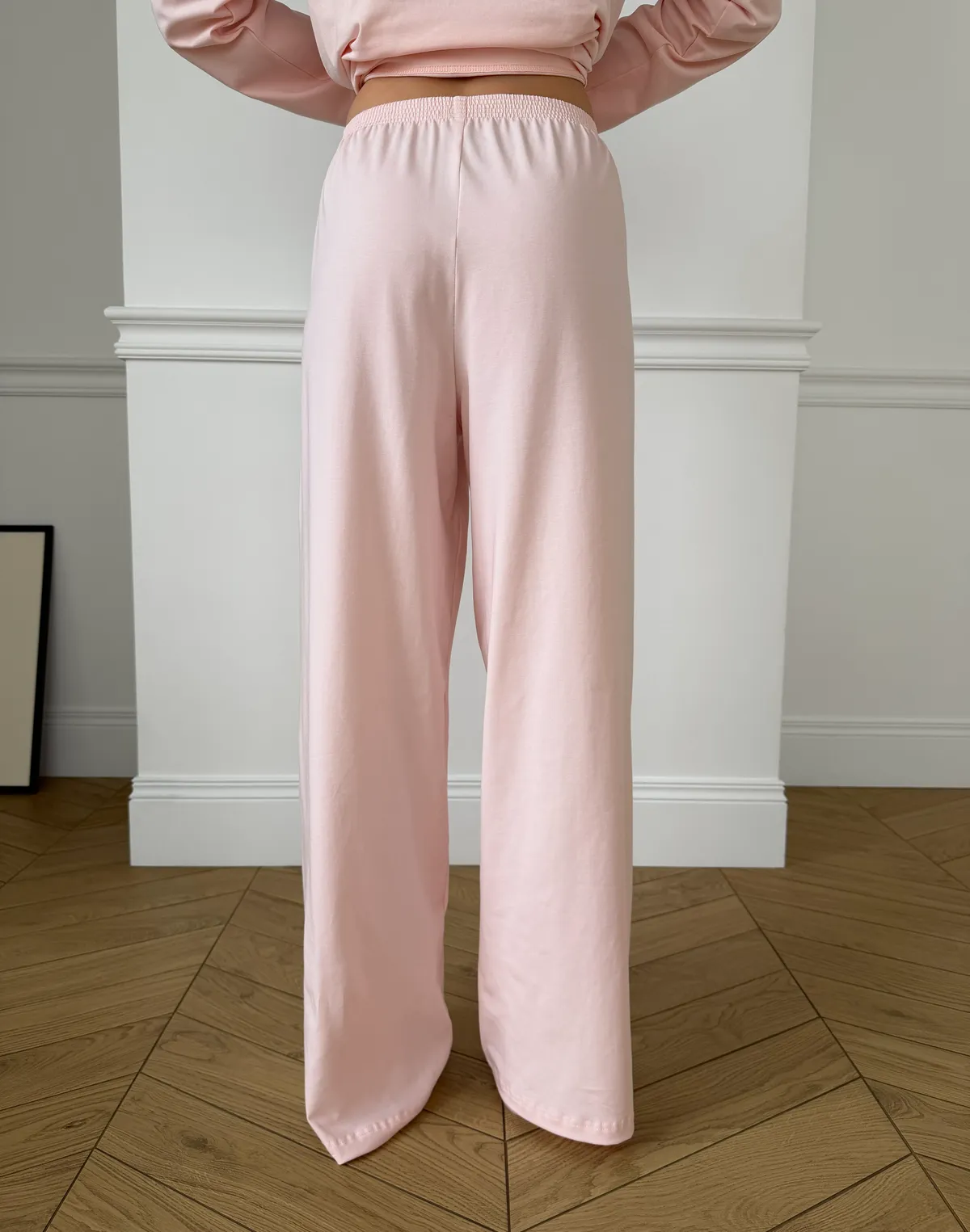Піжамні штани з ніжної бавовняної тканини, ніжно-рожеві - Фото 2