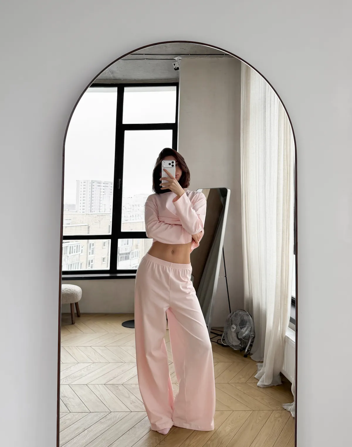 Піжамні штани з ніжної бавовняної тканини, ніжно-рожеві - Фото 8