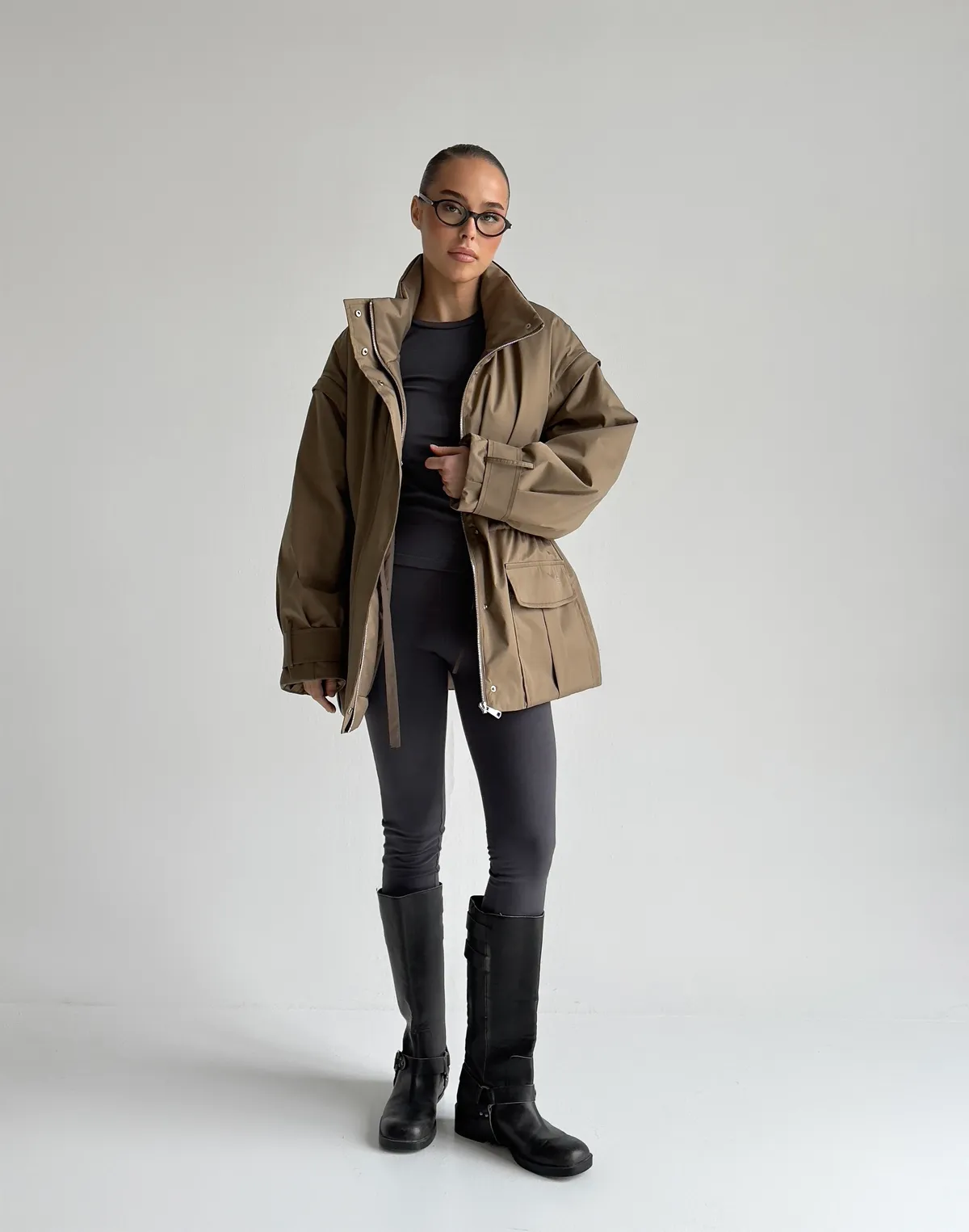 Куртка-трансформер з відстібними рукавами, кава з молоком - Фото 6