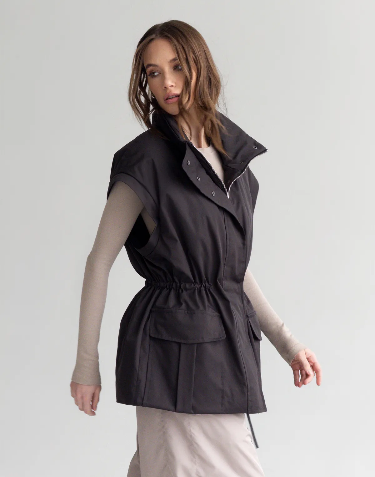 Куртка-трансформер з відстібними рукавами, антрацит - Фото 8