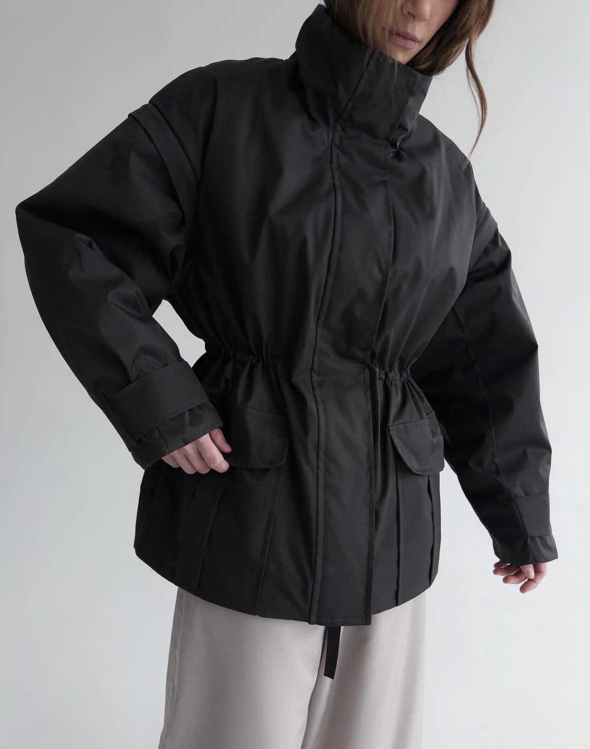 Куртка-трансформер з відстібними рукавами, антрацит - Фото 1