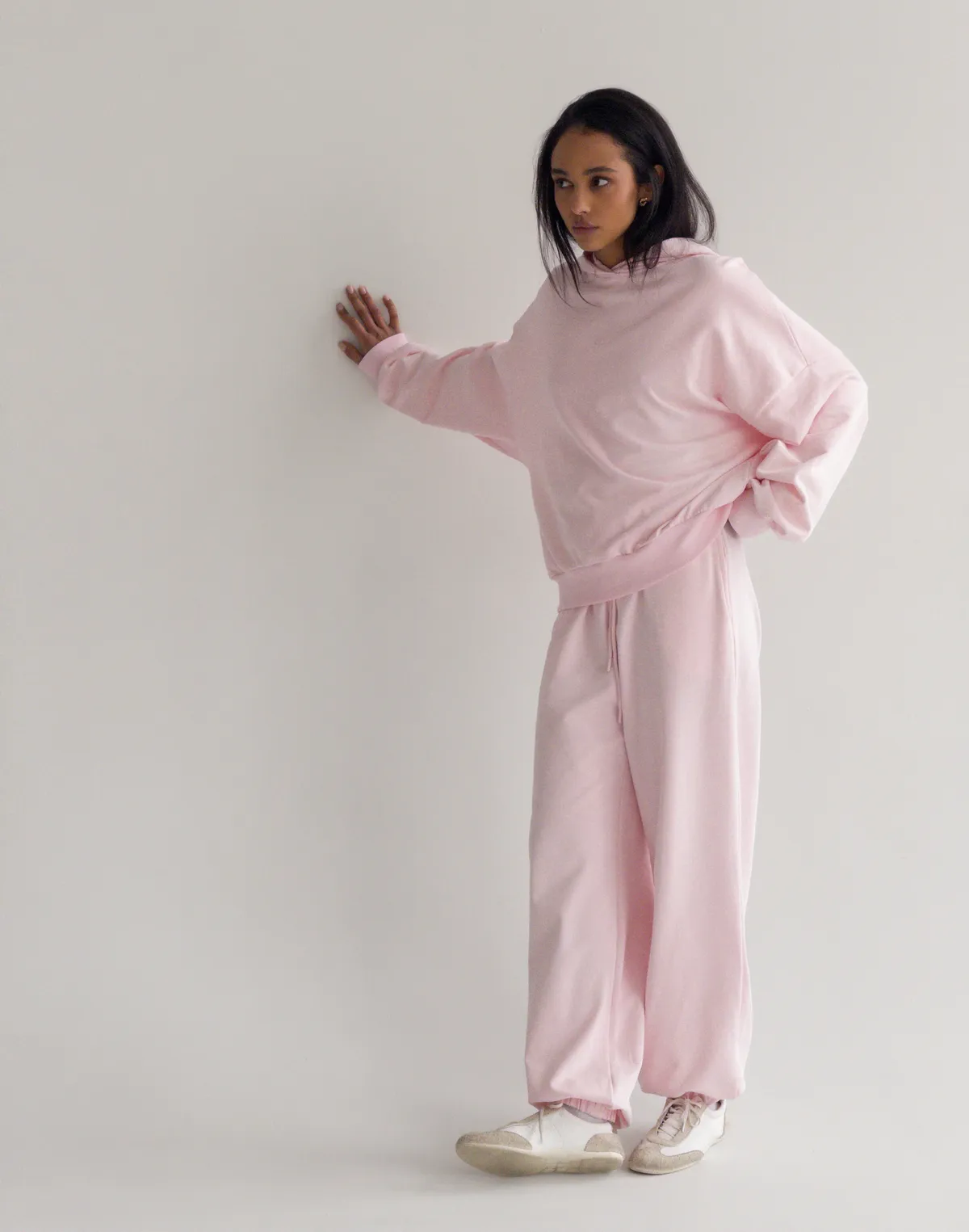 Джогери весняні вільного крою зі шнурком, ніжно-рожеві - Фото 8