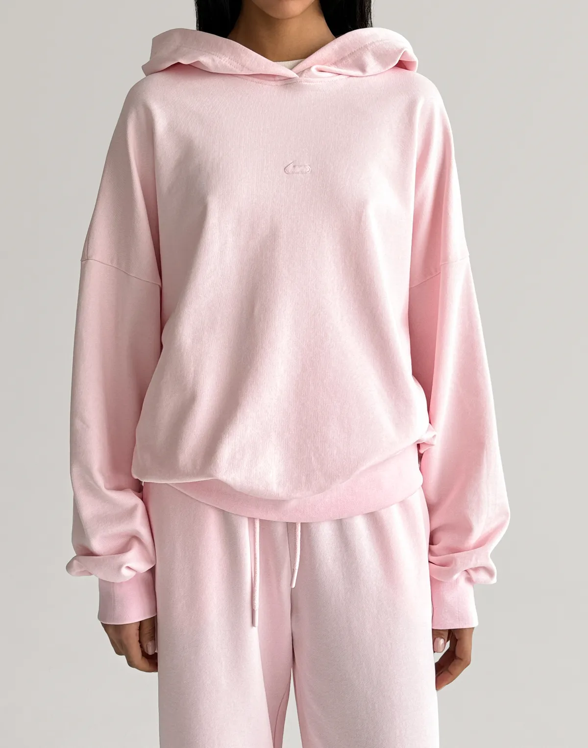 Худі весняний стандартний вкорочений, ніжно-рожевий - Фото 1